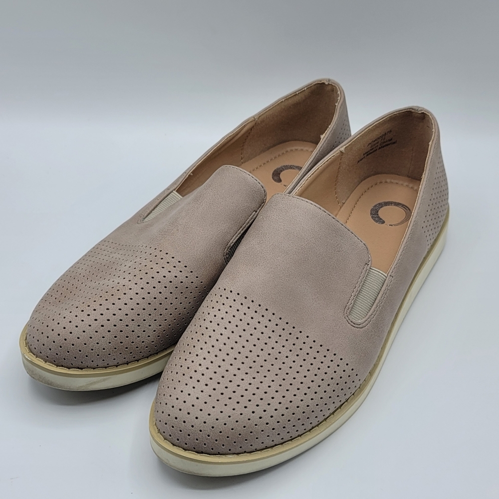 Journee Collection Slip On Loafer Taupe, Faux Leather, Women 7.5